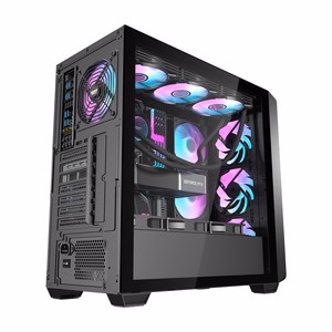 Kompiuterio korpusas Darkflash DS900WD (juodas) + 4 ventiliatoriai