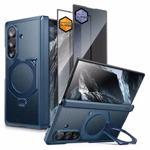 Комплект Supcase UB Aero MagSafe из 2 предметов: чехол и защитное стекло с фильтром конфиденциальности для Samsung Galaxy Z Fold 8 Ultra — тёмно-синий