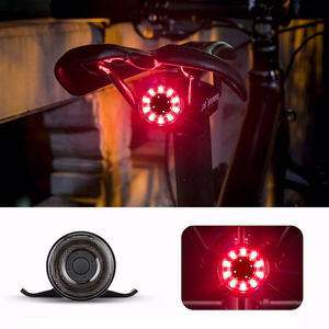 Rockbros Q1 galinis dviračio žibintas 7 spalvų LED + USB-C - USB-A laidas - juodas