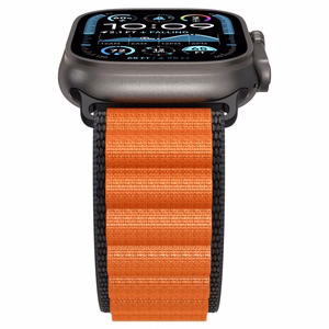 SPIGEN WBF1 dirželis APPLE WATCH 6 / 7 / 8 / 9 / 10 / SE / ULTRA 1 / 2 (44 / 45 / 46 / 49 MM) juodas/oranžinis