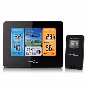 GreenBlue GB526 – цифровая метеостанция, чёрная