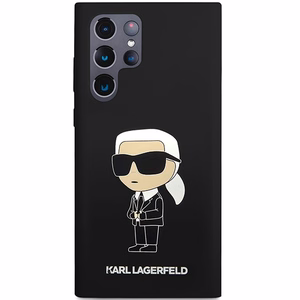 Karl Lagerfeld Silikoninis Ikonik dėklas telefonui Samsung Galaxy S24 Ultra - juodas