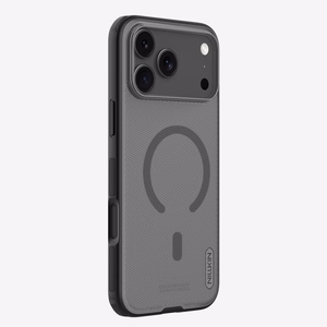 Nillkin Super Frosted Shield Pro Magnetinis dėklas telefonui suderinamas su MagSafe iPhone 17 Pro Max - permatomas juodas