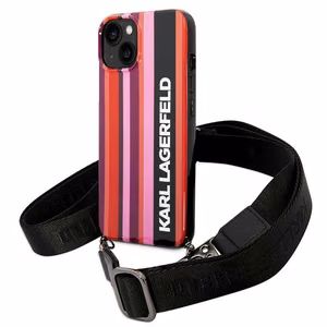 Karl Lagerfeld KLHCP14SSTSTP iPhone 14 6.1" жёсткий чехол розовый/розовый Color Stripes Strap