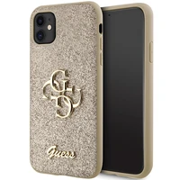 Guess GUHCN61HG4SGD dėklas iPhone 11 / Xr - auksinis Glitter Script Big 4G