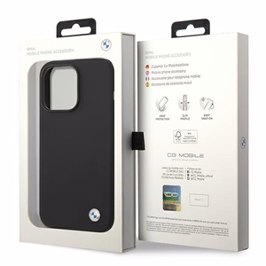 Dėklas BMW BMHCP14MSILBK iPhone 14 Plus 6.7 - juodas silikoninis logotipas