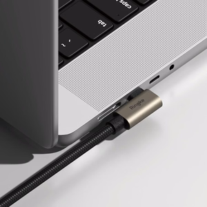 Ringke 3.2 gen. 2x2 USB-C, PD 3.1 240W 2m kampinis laidas - juodas