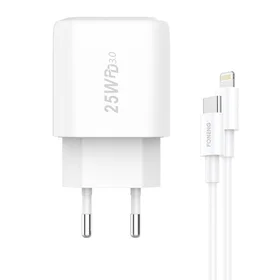 Greitas įkroviklis Foneng 1x USB EU40 25W + USB C į Lightning kabelis