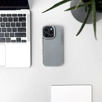 Blizgus dėklas telefonui iPhone 16 - skaidrus su blizgučiais