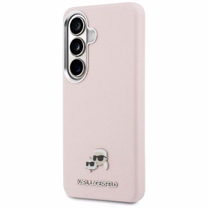 Karl Lagerfeld dėklas Saffiano KC Metal Logo MagSafe Samsung Galaxy S26 Plus rožinis