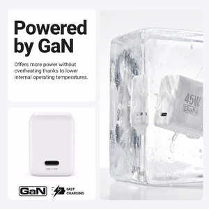 Crong Ultra Compact GaN USB-C sieninis įkroviklis, 45 W PD 3.0, PPS, baltas
