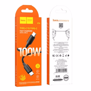 Kabelis USB C į USB C Hoco PD 6A 100W 1 m X96 juodas