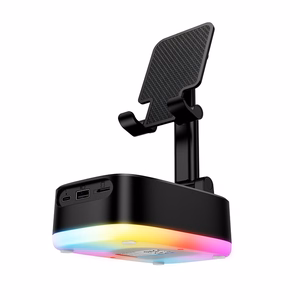 "Borofone" nešiojamasis "Bluetooth" garsiakalbis BR200 Marea 3 in 1 su laikikliu ir 1500 mAh maitinimo banku, juodas