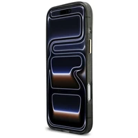 Guess IML Glitters Script Strap MagSafe case for iPhone 17 Pro Max - black