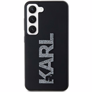 Karl Lagerfeld 3D Guminis Blizgus Logotipas dėklas Samsung Galaxy S24 - juodas