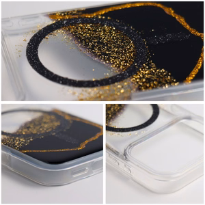 Golden dėklas, suderinamas su MagSafe, skirtas iPhone 15, juodas