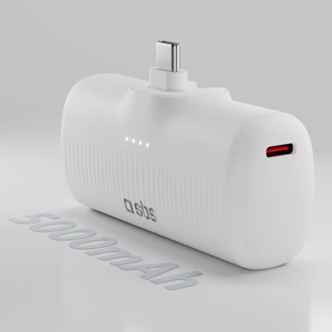 SBS EcoPower 5000 mAh 10W išorinė baterija su įmontuotu USB-C prievadu - balta
