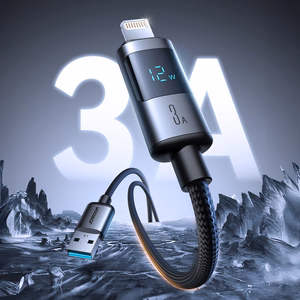 Joyroom S-A16 Pro Prism serijos 3A USB-A - Lightning kabelis su ekranu 1,2 m - juodas