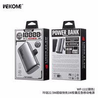 Išorinė baterija WK Design "WP-111" pilka 10000mAh (22.5W)