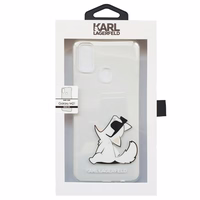 Karl Lagerfeld Choupette Fun dėklas Samsung Galaxy M21 - Skaidrus