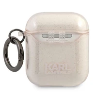 Karl Lagerfeld Glitter Karl's Head dėklas AirPods 1/2 - auksinis