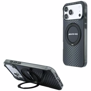Mercedes AMG IML Double Layer Urban Line dėklas, skirtas iPhone 18 Pro Max / 17 Pro Max, su žiedu-stovu, suderinamas su MagSafe – juodas