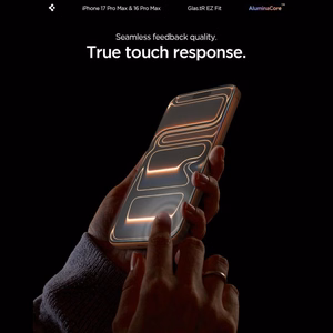 Spigen Glas.tR EZ Fit grūdintų apsauginių stiklų rinkinys iPhone 16 Pro Max / 17 Pro Max telefonams – 2 vnt.