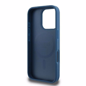 Guess 4G žiedo klasikinio logotipo magnetinis dėklas telefonui iPhone 16 Pro - mėlynas
