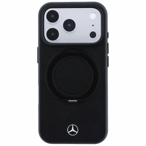 Mercedes MagSafe odinis dėklas su žiediniu stovu, skirtas iPhone 18 Pro / 17 Pro, juodas