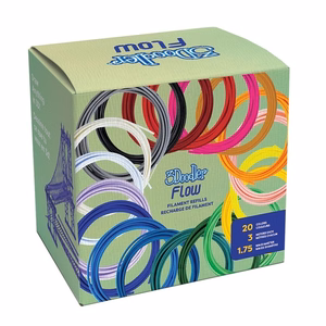 3Doodler Filament FLOW 20 PLA 20 Farben Nachfüllpack Polilatinė rūgštis (PLA) Juoda, Mėlyna, Tamsiai Žalia, Tamsiai rožinė, Auksas, Žalia, Alyvų, Navy, Oranžinė, Rožinė, Permatomas, Balta, Geltona