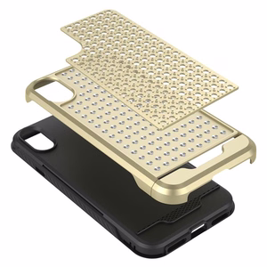Zizo Star Diamond Hybrid dėklas, skirtas iPhone X, aukso spalvos ir juodas