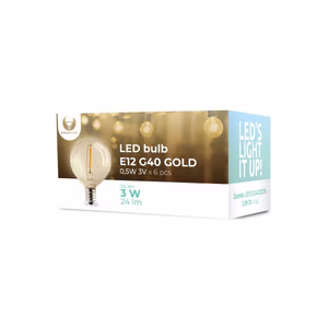 LED Bulb FL-2B E12 G40 0.5W 3V 24lm auksinis Forever Light 6pcs