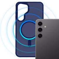 "3mk Smoke MagCase" dėklas, skirtas "Samsung Galaxy S25" - mėlynas permatomas