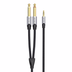 Garso kabelis mini lizdas 3.5mm į 2x lizdas 6.35mm kištukas Vention BARHL 10m