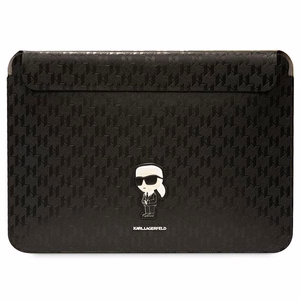 Karl Lagerfeld Saffiano Monograma Ikonik dėklas 14" nešiojamam kompiuteriui - juodas
