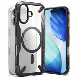 "Ringke Fusion X" magnetinis "MagSafe" dėklas "iPhone 17" - juodas