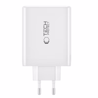 "Tech-Protect NC100W-GAN" įkroviklio tinklas GaN 3x USB-C PD 100W / USB-A QC 3.0 - juodas