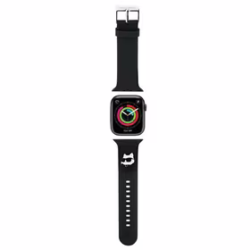 Karl Lagerfeld 3D Rubber Choupette Heads Dirželis for Apple Watch 38/40/41mm - Juodas