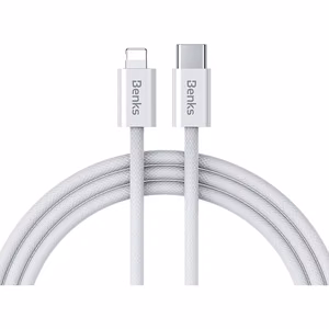 Benks Cable D46 braided (C.D.SJ.FC.WE.LA32) - Type C to Lightning - PD 27W 3A 2 metres white