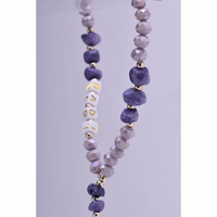 LOVE telefono dirželis, pakabukas / virvelės ilgis 44 cm (22 cm kilpoje) / ant rankos – violetinis