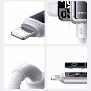 USB kabelis Joyroom S-A55 USB-A to Lightning 3A 1.2m baltas