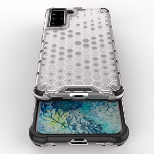 Korinio dizaino dėklas šarvuotas dangtis su geliniu rėmeliu Samsung Galaxy S22 + (S22 Plus) juodas