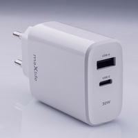 "Maxlife MXTC-10-30AC PD QC įkroviklis 1x USB-C 1x USB 30W baltas