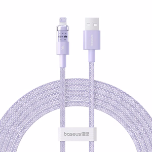 Baseus Gem USB-A į Lightning 2.4A greito įkrovimo laidas 2 m, violetinis