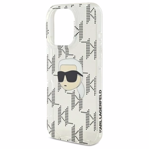 Karl Lagerfeld IML Karl galvos elektropluotas iPhone 16 Pro dėklas - skaidrus