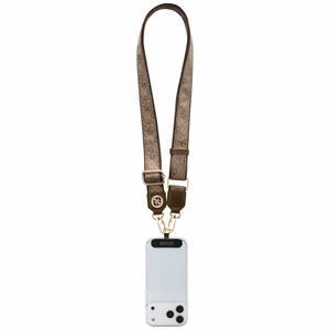 GUESS universal strap GUUCNP4DGMW (4G PU Strap Tether Patch Strass Metal Logo) brown