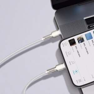USB-C kabelis Lightning įrenginiams Baseus Cafule, PD, 20W, 2m (baltas)