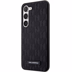 Karl Lagerfeld Saffiano Mono Metalinis Logotipas dėklas Samsung Galaxy S24 - juodas