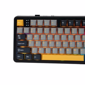 F108 Gray+Orange+Deep Gray Gasket klaviatūra su Volcano RGB jungikliais – AULA