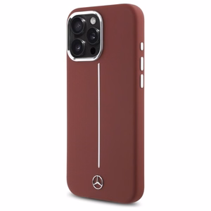 Mercedes silikoninis balta juosta Magnetinis dėklas telefonui iPhone 16 Pro Max - raudonas